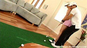Sexy golf babe gets her tight pussy fucked