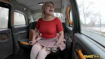 Fake Taxi Cute looking innocent babe has her pussy slammed in a taxi