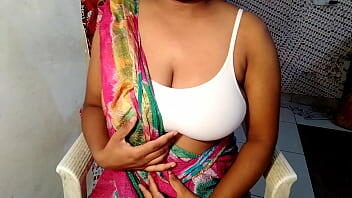 Indian bhabhi big boobs white bra