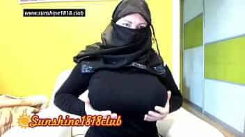 Black hijab muslim with big nipples and big ass on webcam recorded 10.22