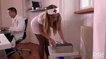 Horny nurse Candy Alexa gets her gaping asshole drilled by the DDF BDSM Doctor