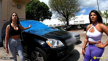 Roadside - Busty Latinas Take Turns On Their Mechanic
