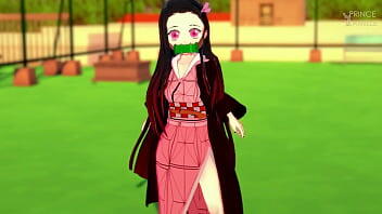 Little Nezuko lets out her inner slut with you