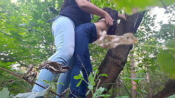 Hardcore lesbian sex in the forest