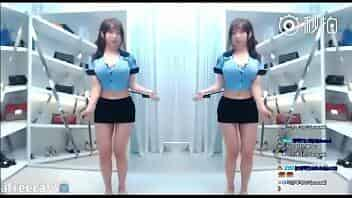 korean girl dancing on webcam