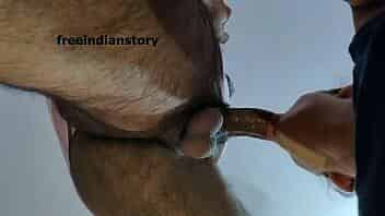 Indian maid giving a blowjob to house owner