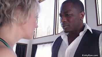 Blonde girlfriend Kate Kennedy met her black bf Rob Piper with her huge tits MILF stepmom Dee Williams and he banged them with big black cock bdsm